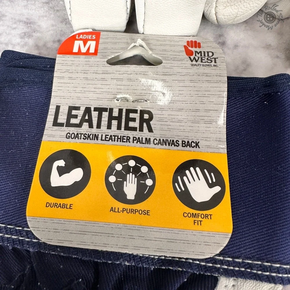 New Lot of 8 Midwest Quality Gloves Ladies‎ Medium Goatskin Leather Work 3378M2